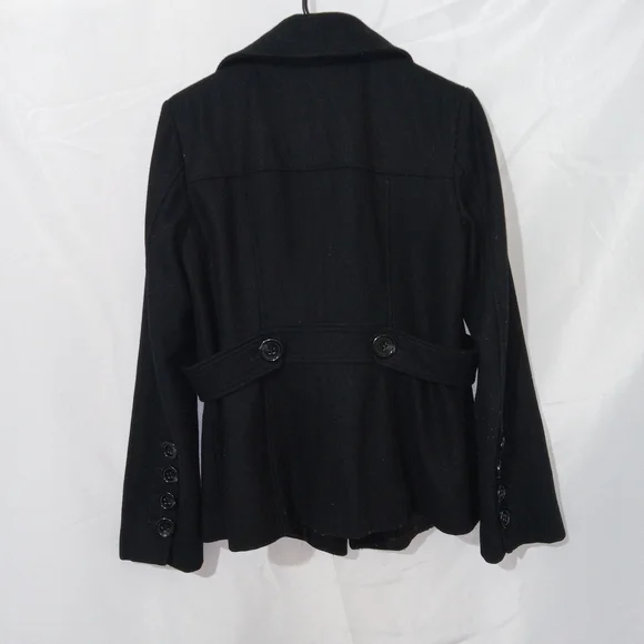 GUESS Jacket Womens Medium Double Breasted Wool Blend Pea Coat Preppy Vintage - Picture 4 of 13